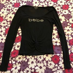 BEBÉ long sleeved crop top